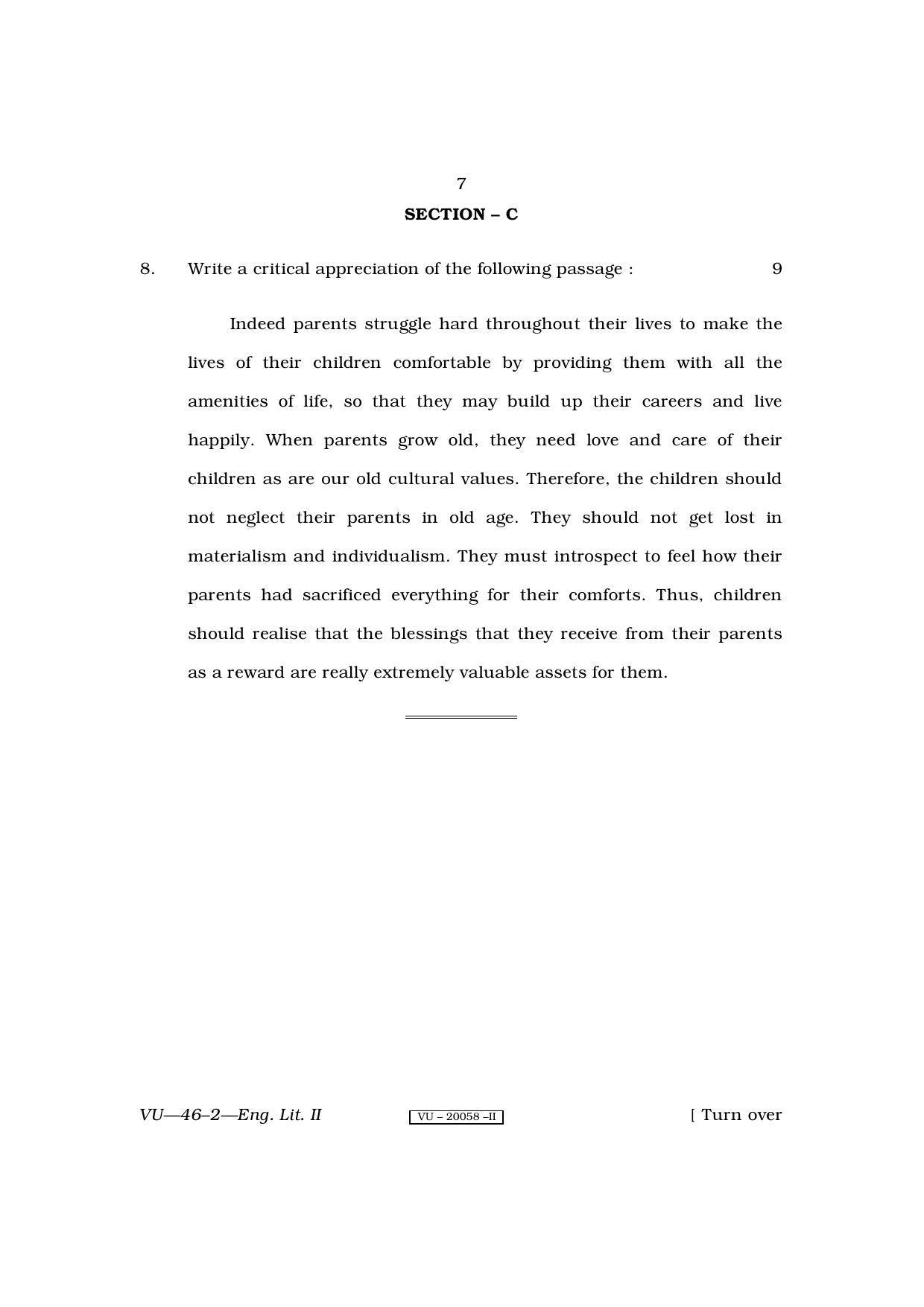 RBSE English Literature II 2010 Varishtha Upadhyay Question Paper - Page 7