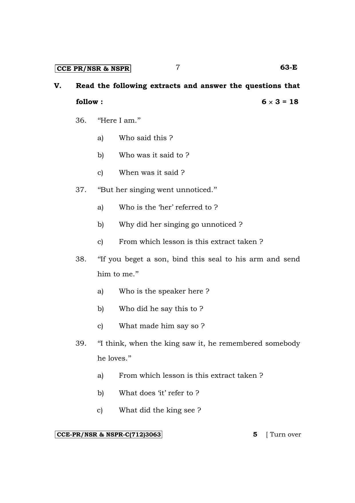 Karnataka SSLC Third Language English Supplementary Exam Question Paper 2023 (C Version) - Page 7
