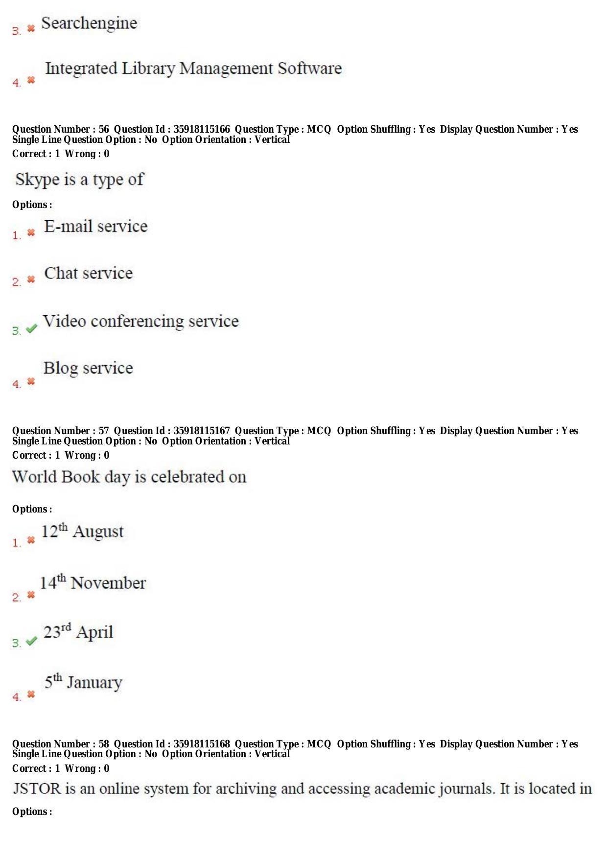 TS CPGET 2018 M.Lib.I.Sc (2 years) (Shift3) Question Paper with Answer Key - Page 22