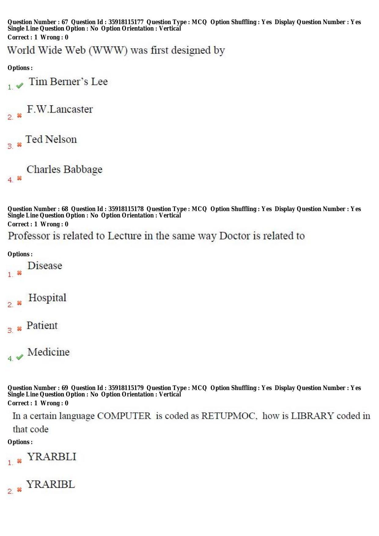 TS CPGET 2018 M.Lib.I.Sc (2 years) (Shift3) Question Paper with Answer Key - Page 26