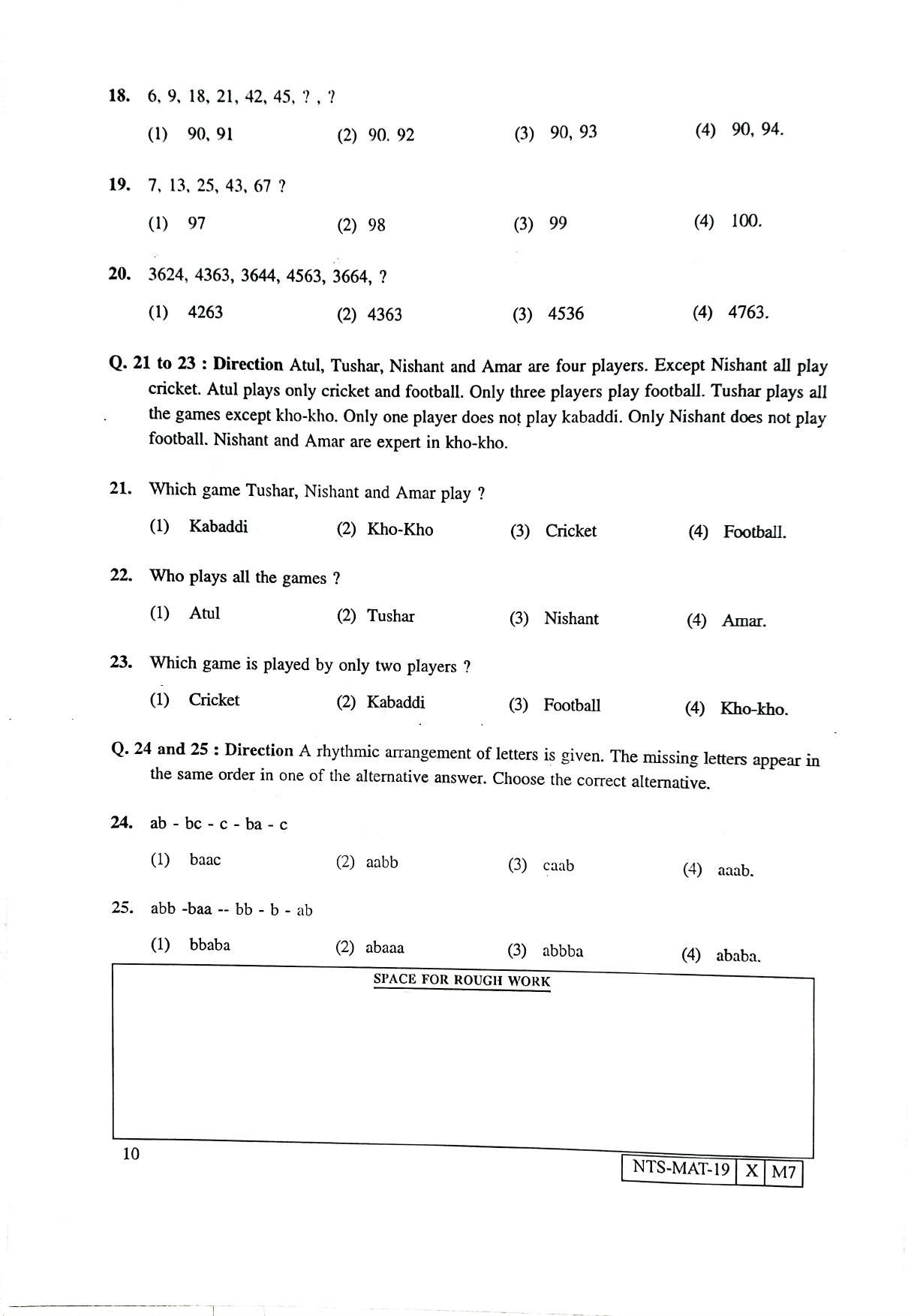 Maharashtra NTSE 2020 MAT (Kannada) Question Paper - Page 10