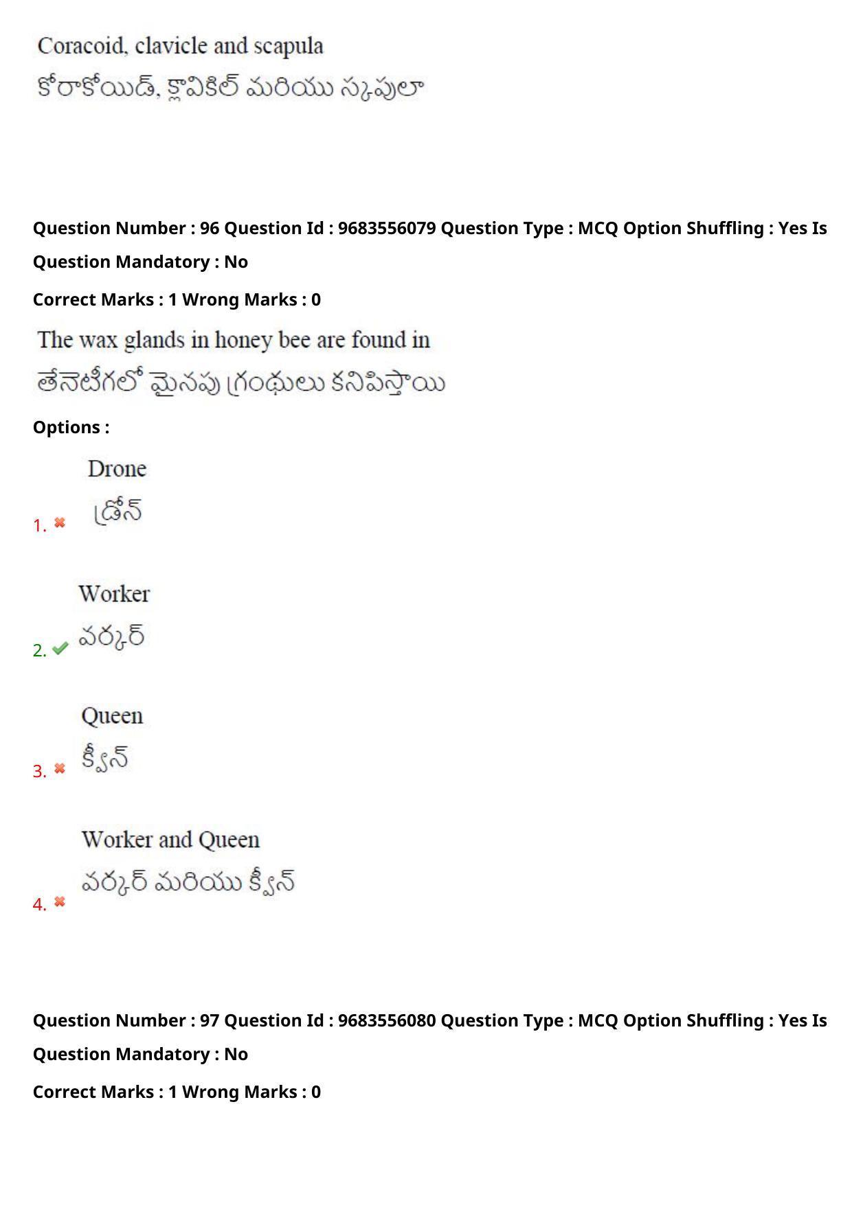 TS CPGET 2021 M.Sc. Bio Technology (5 years Integrated) (Shift 2) Question Paper with Answer Key - Page 73