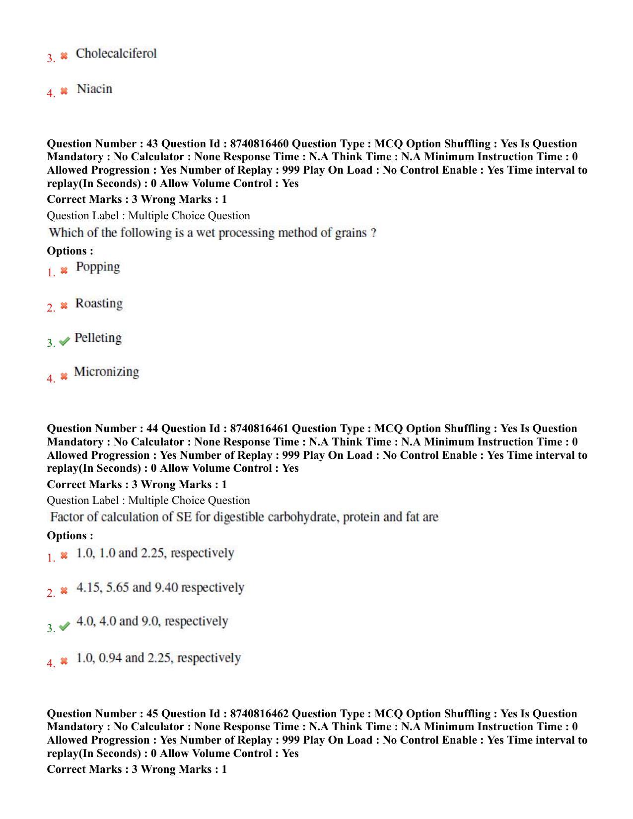 BHU RET Animal Nutrition  2020 Question Paper  - Page 29