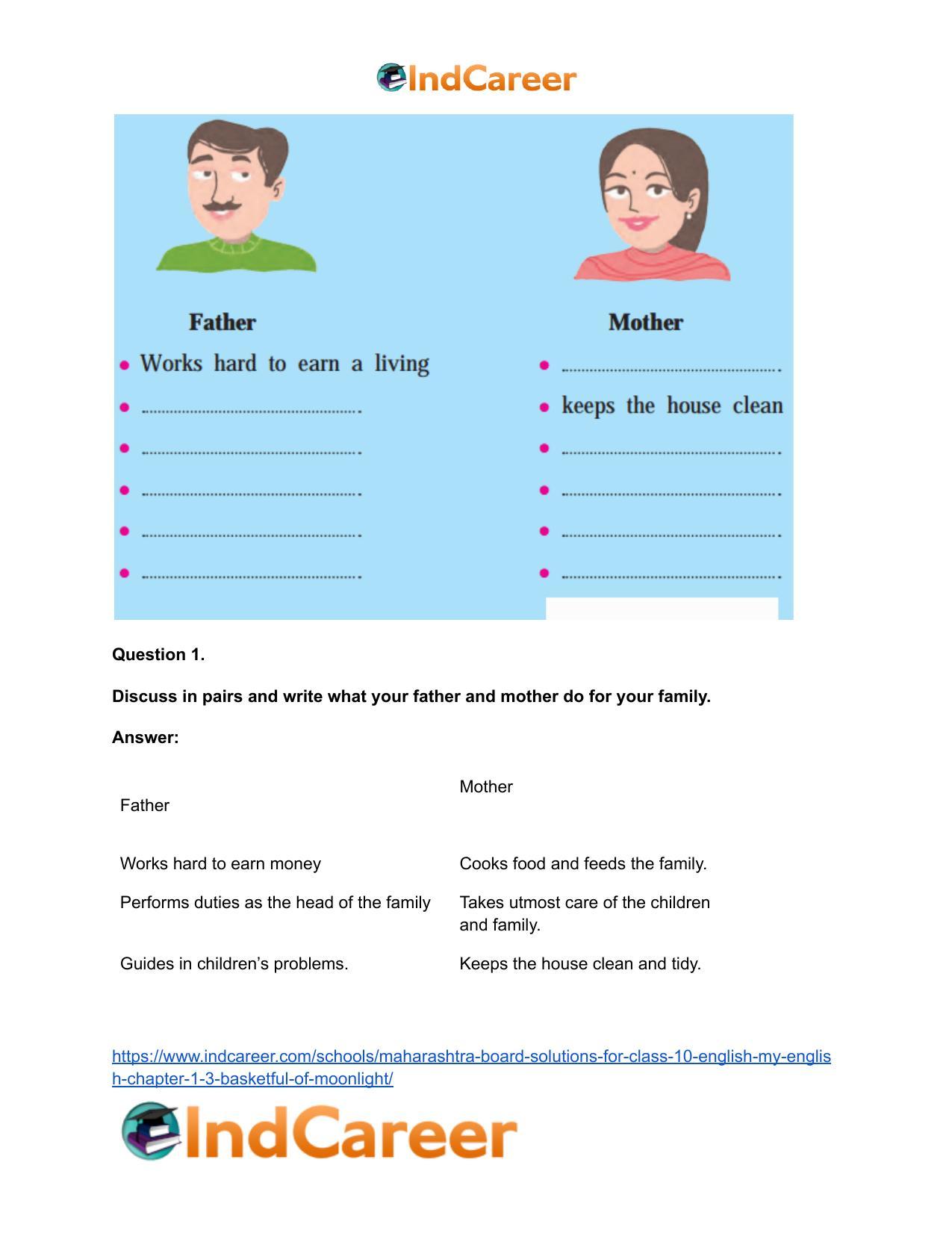 Maharashtra Board Solutions for Class 10- English (My English): Chapter 1.3- Basketful of Moonlight - Page 4