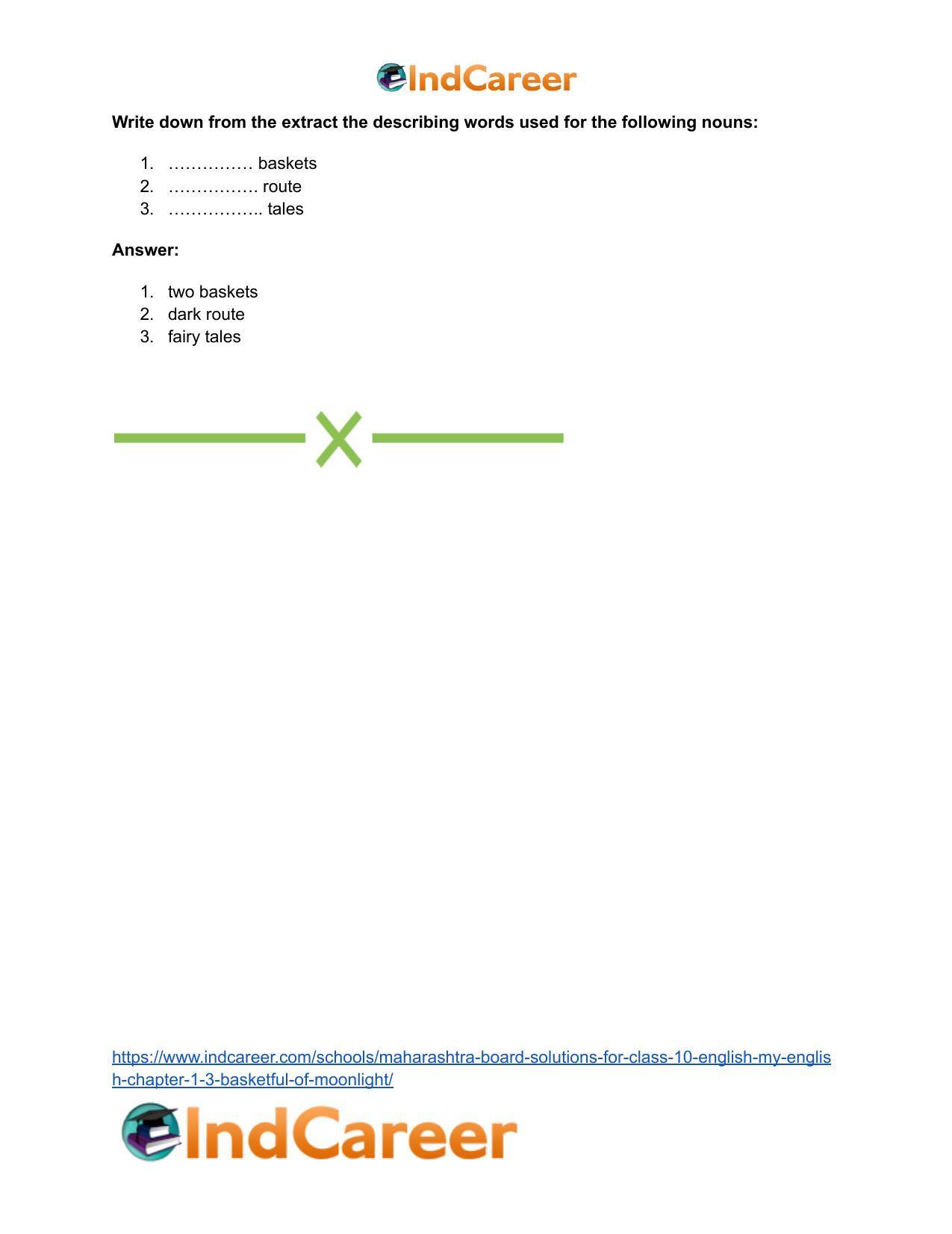 Maharashtra Board Solutions for Class 10- English (My English): Chapter 1.3- Basketful of Moonlight - Page 16