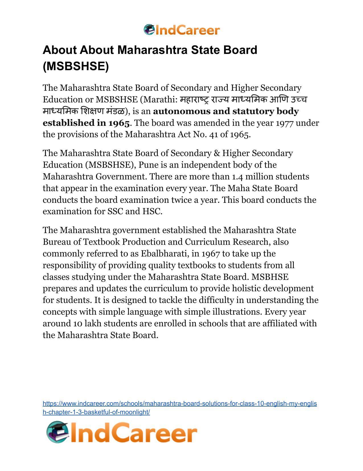 Maharashtra Board Solutions for Class 10- English (My English): Chapter 1.3- Basketful of Moonlight - Page 18