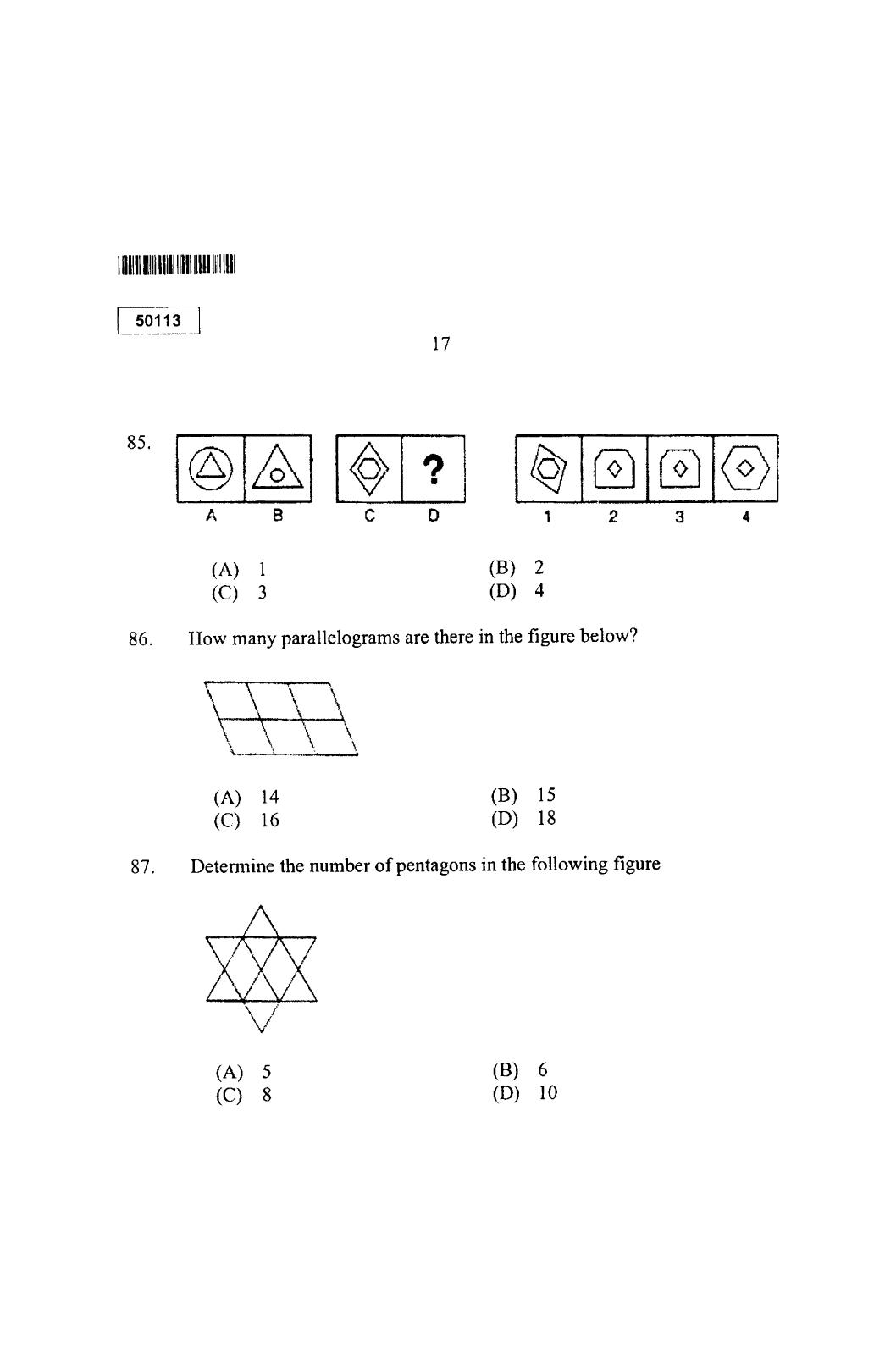 CUSAT CAT 2013 MCA Question Paper - Page 18