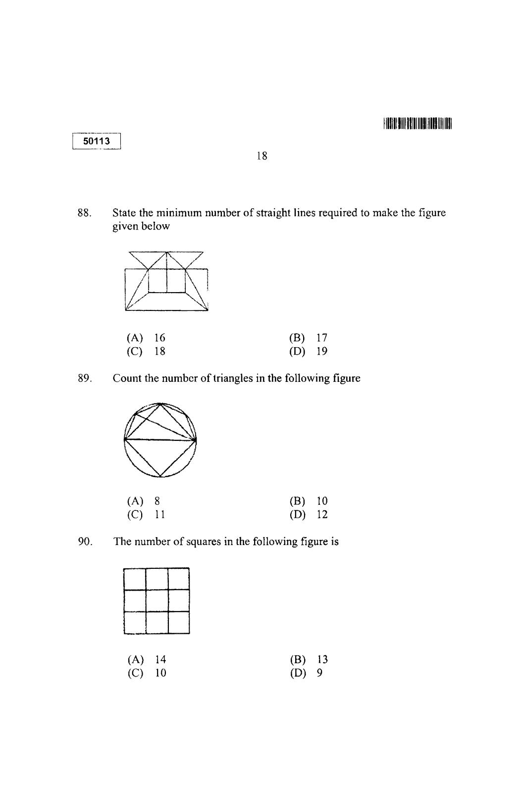 CUSAT CAT 2013 MCA Question Paper - Page 19