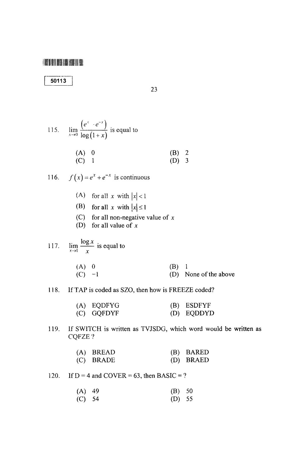CUSAT CAT 2013 MCA Question Paper - Page 24