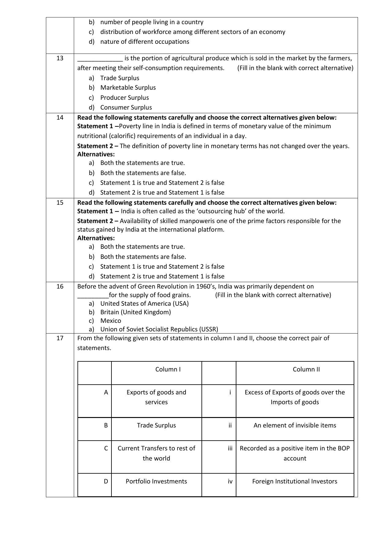 CBSE Class 12th Economics Sample Question Paper 2021-22 - Page 3