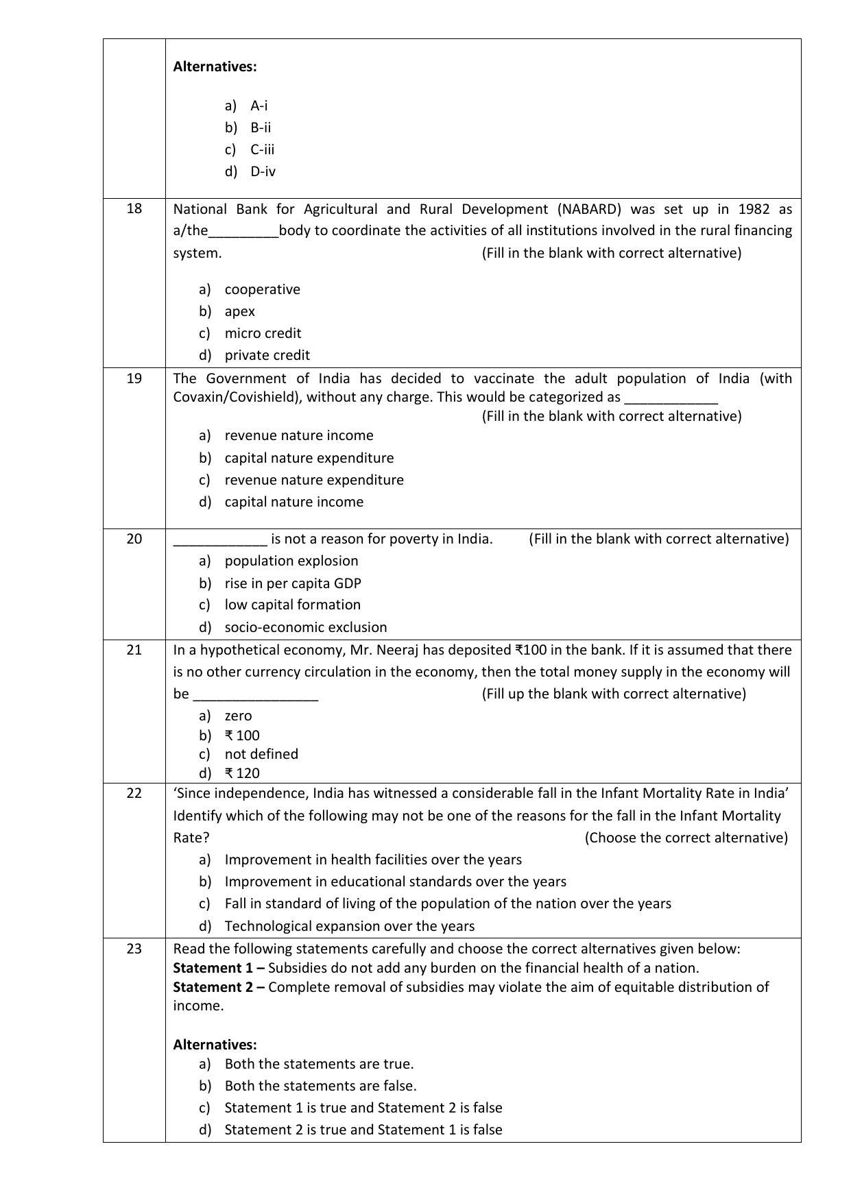 CBSE Class 12th Economics Sample Question Paper 2021-22 - Page 4