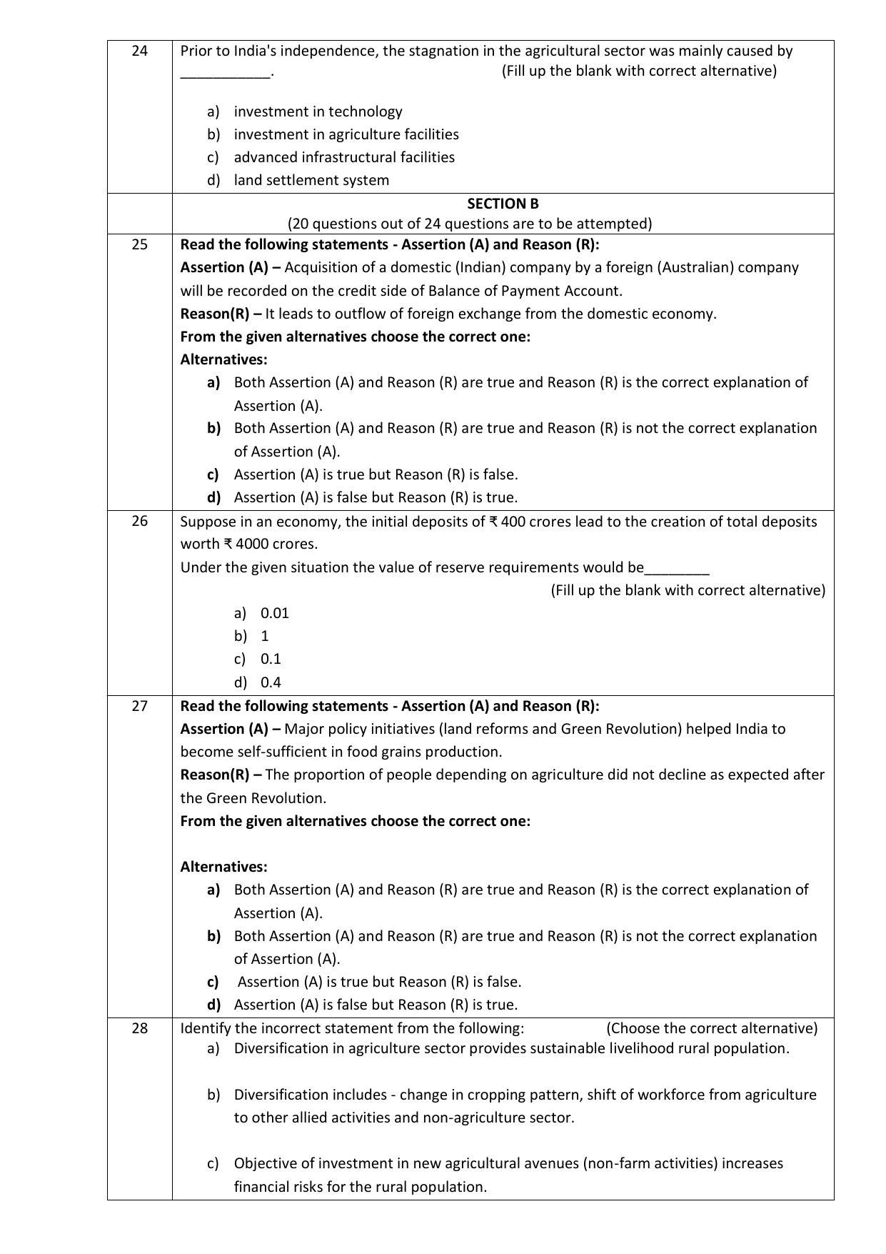 CBSE Class 12th Economics Sample Question Paper 2021-22 - Page 5