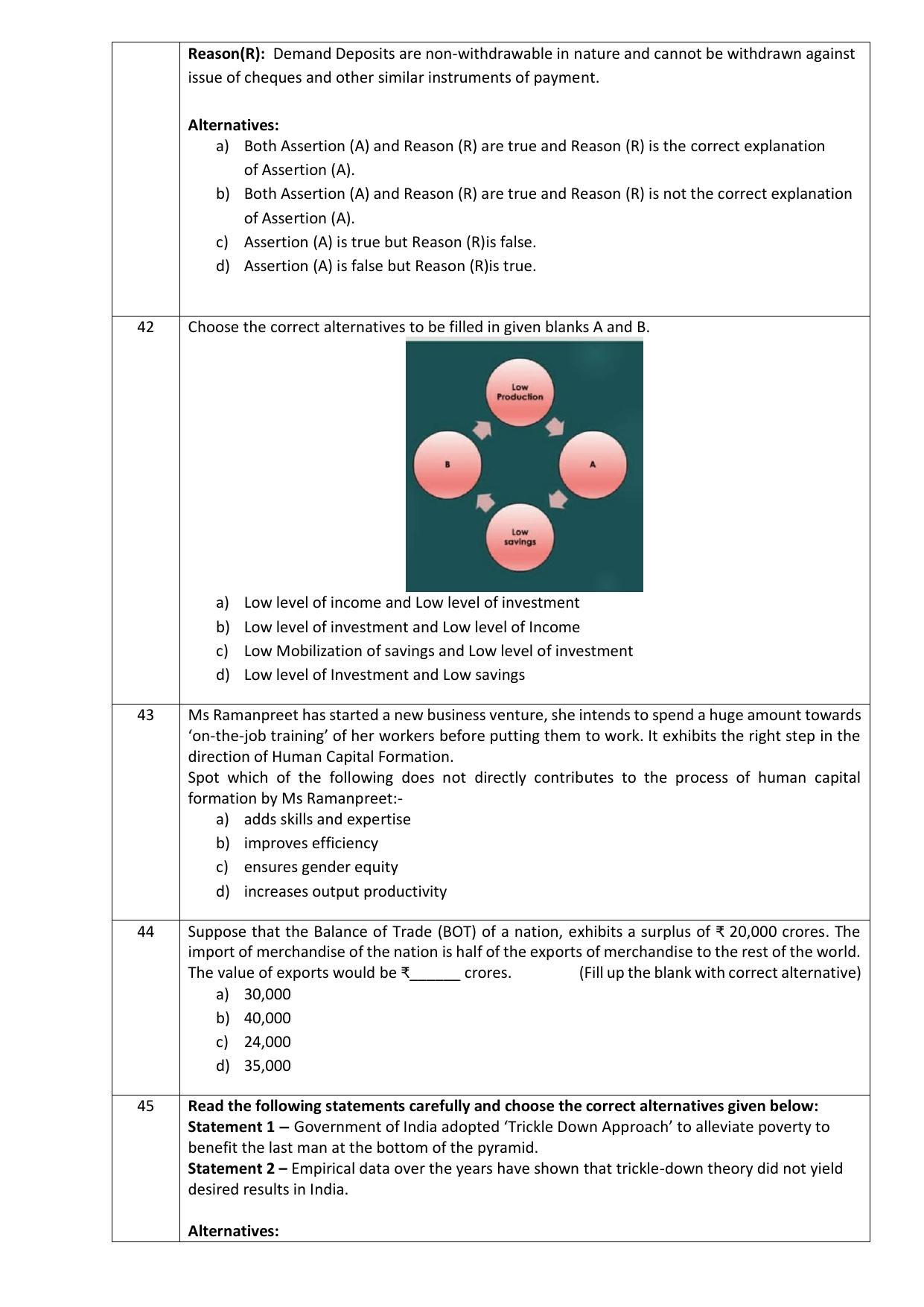 CBSE Class 12th Economics Sample Question Paper 2021-22 - Page 10