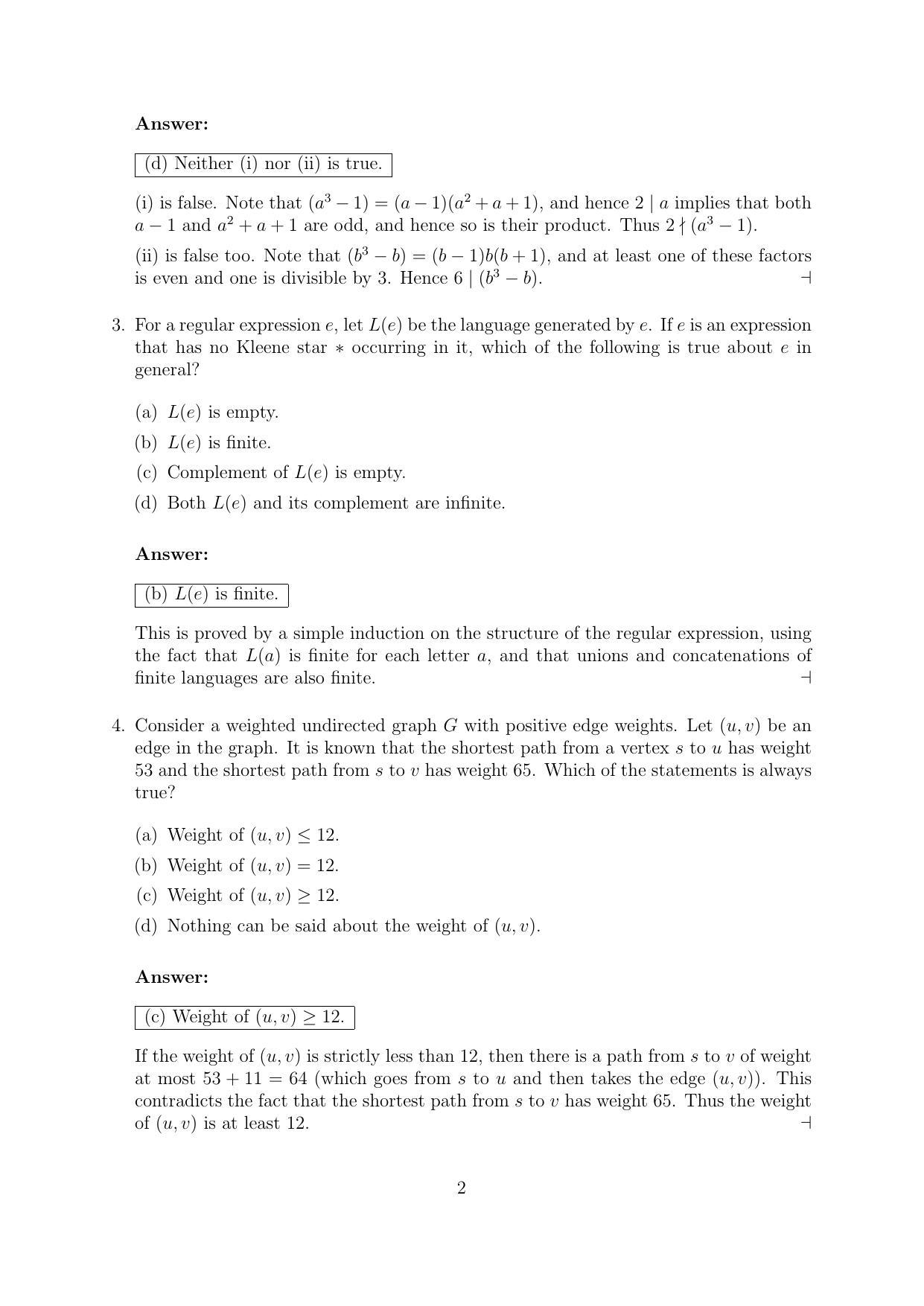 CMI Entrance Exam 2016 Solutions MSc/PhD Computer Science - Page 2