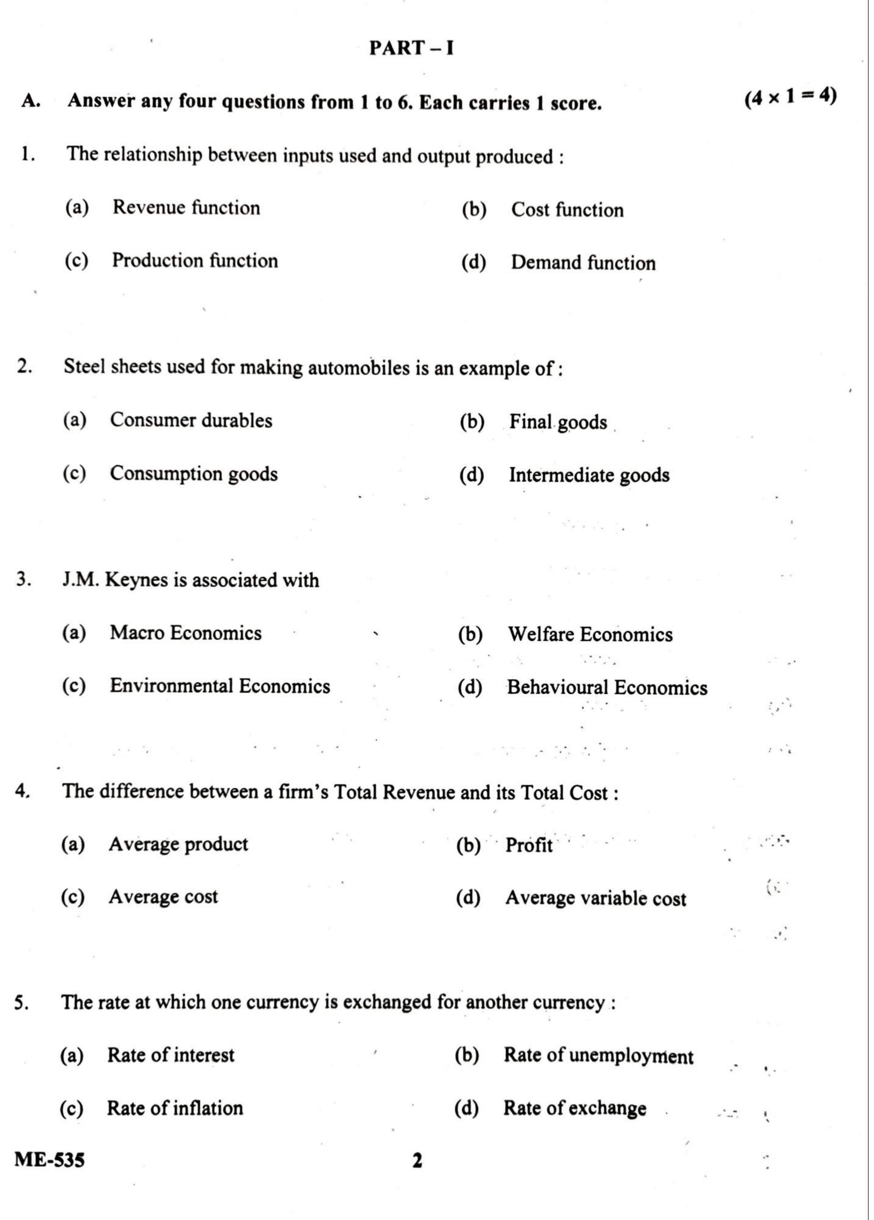 Kerala Plus Two 2022 Economics Model Question Paper - Page 2