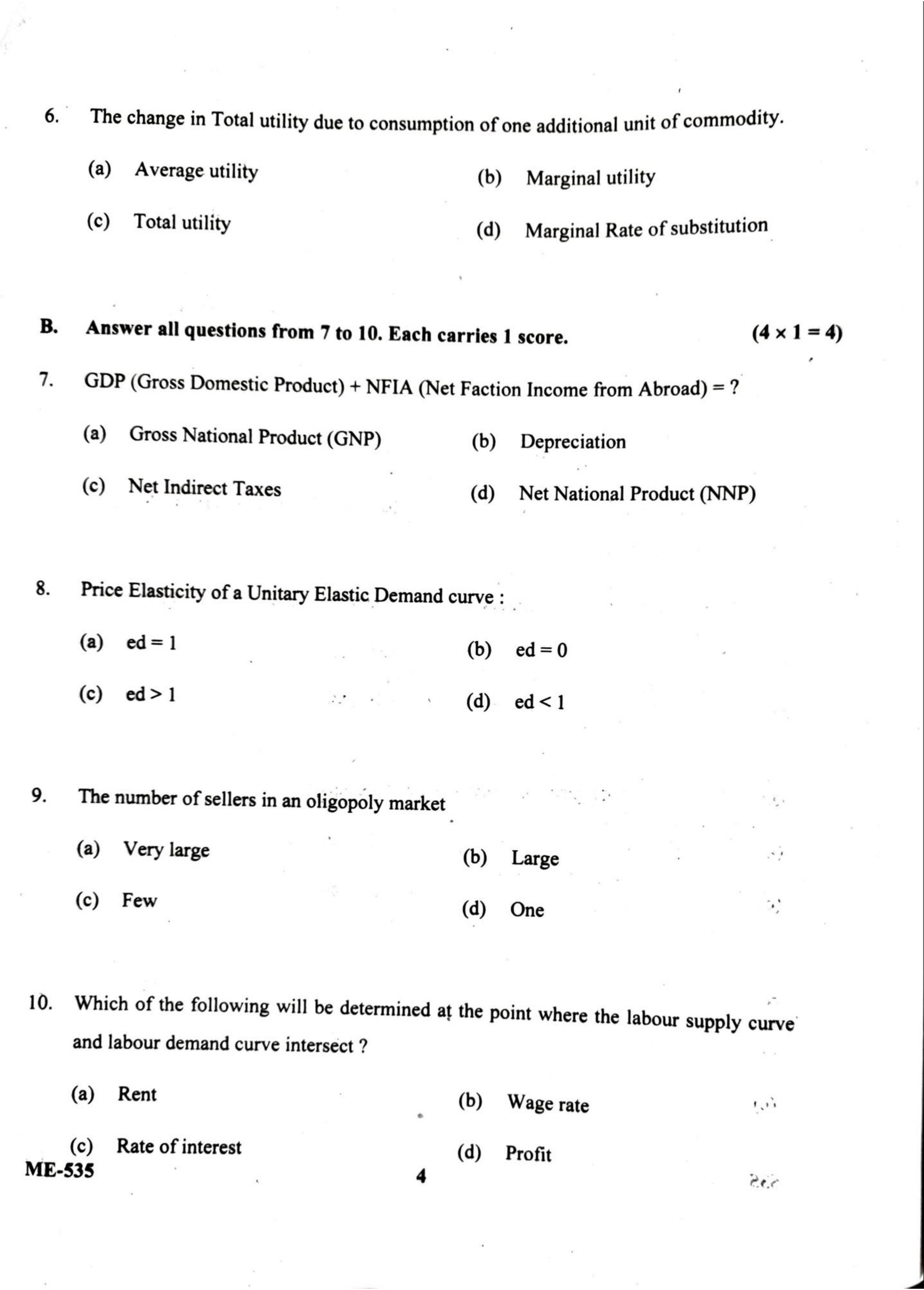 Kerala Plus Two 2022 Economics Model Question Paper - Page 4
