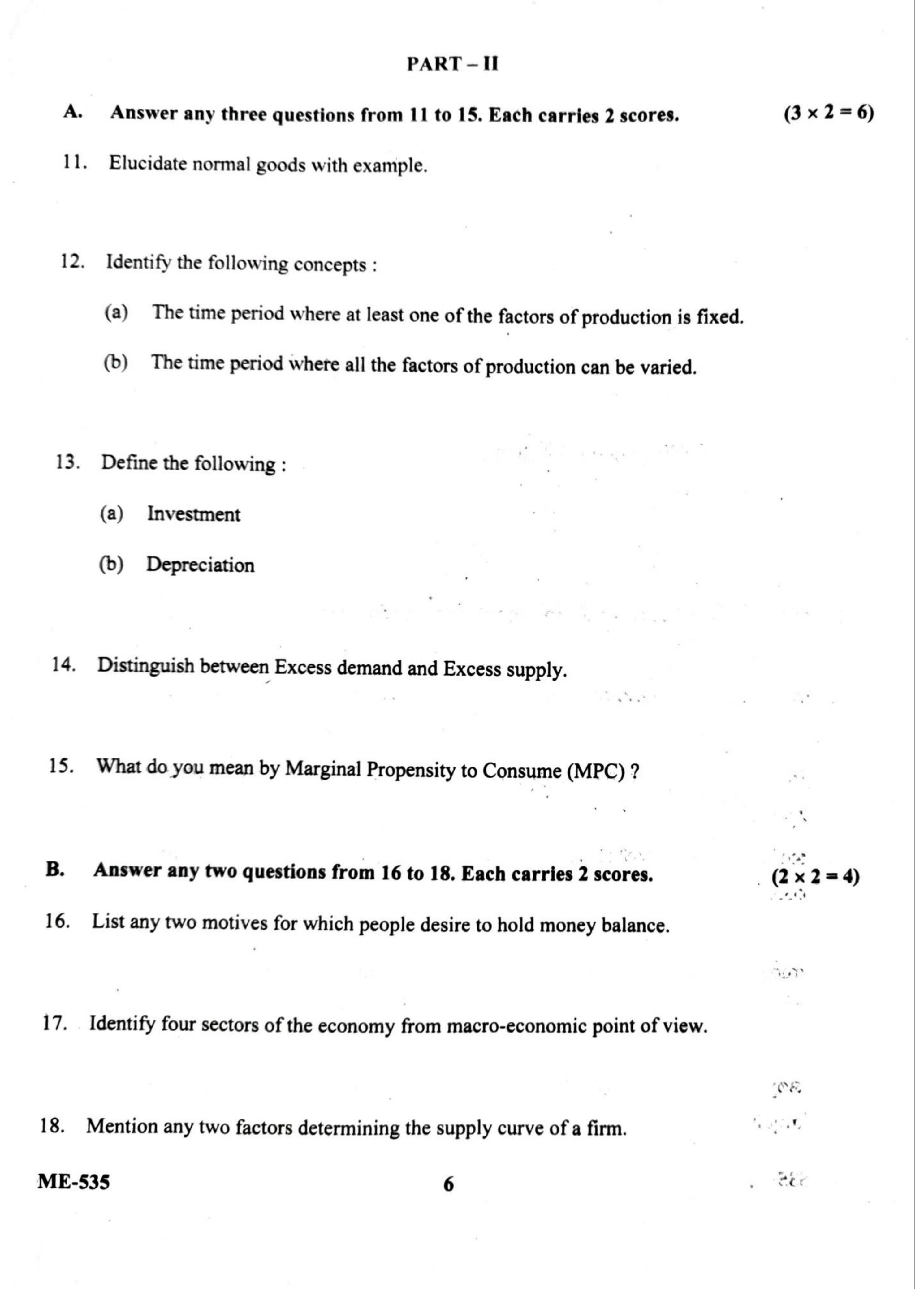 Kerala Plus Two 2022 Economics Model Question Paper - Page 6