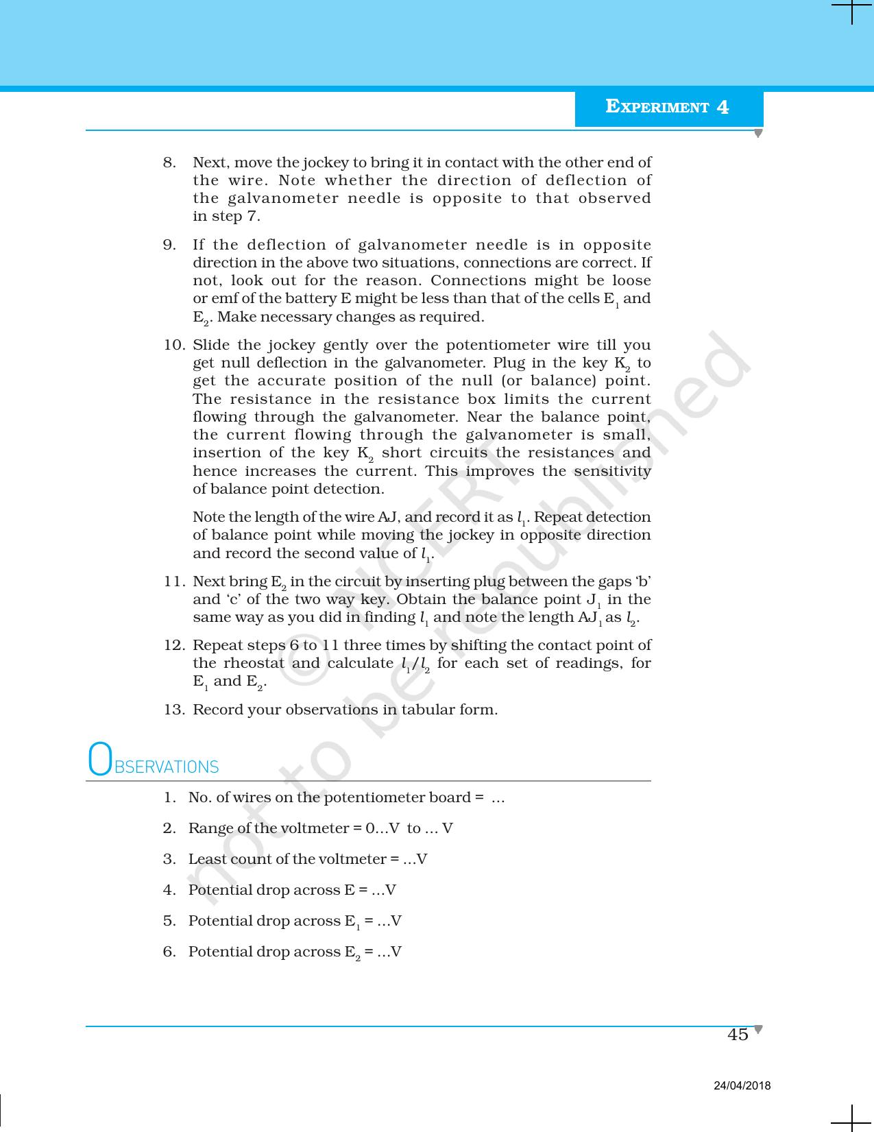 NCERT Laboratory Manuals for Class XII Physics - Experiment 4 - Page 4