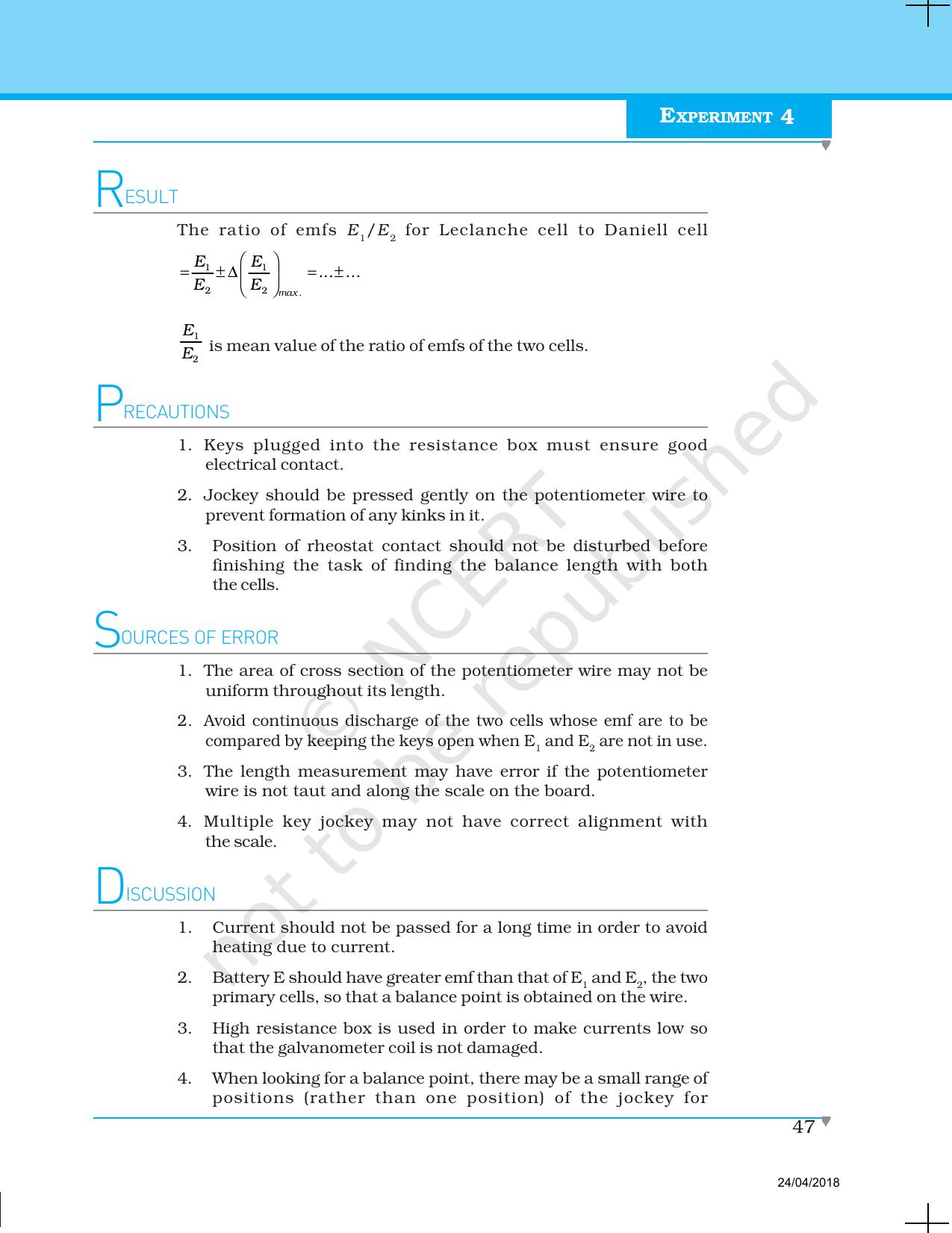 NCERT Laboratory Manuals for Class XII Physics - Experiment 4 - Page 6