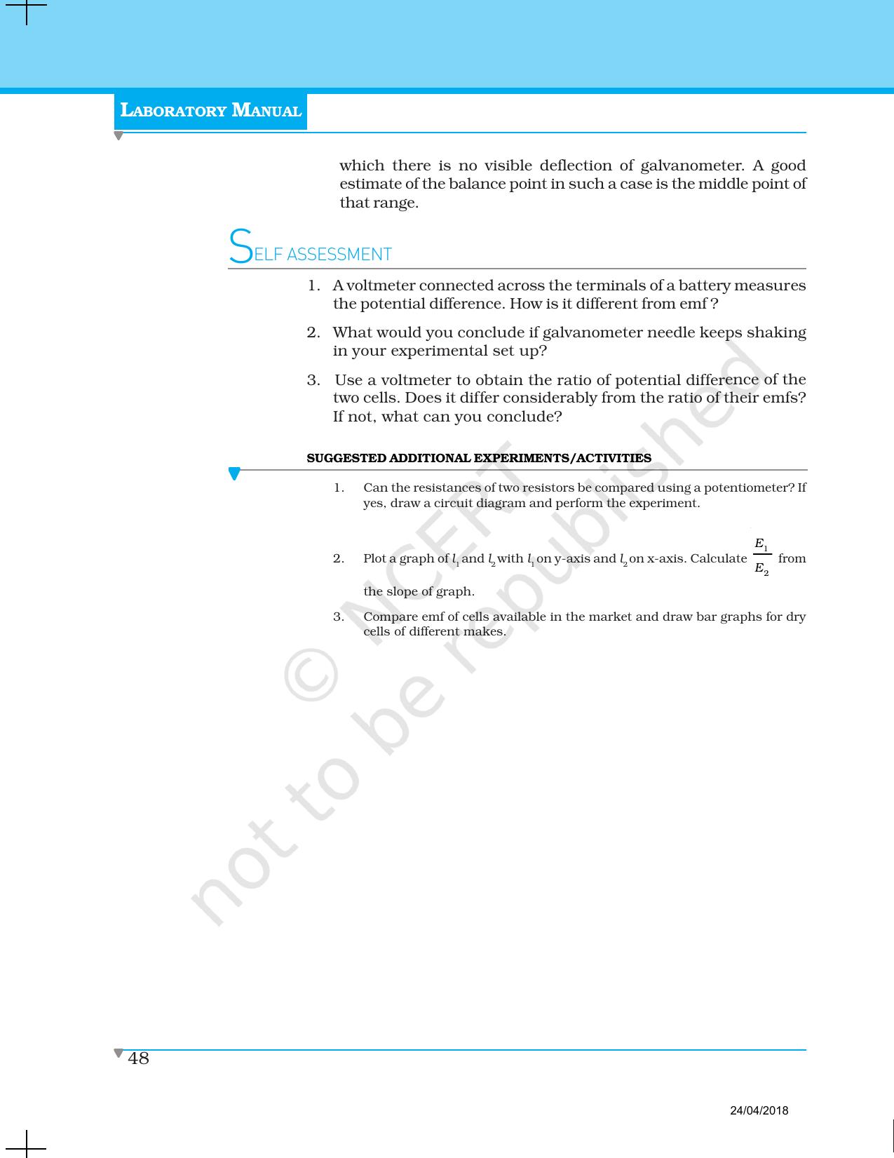 NCERT Laboratory Manuals for Class XII Physics - Experiment 4 - Page 7