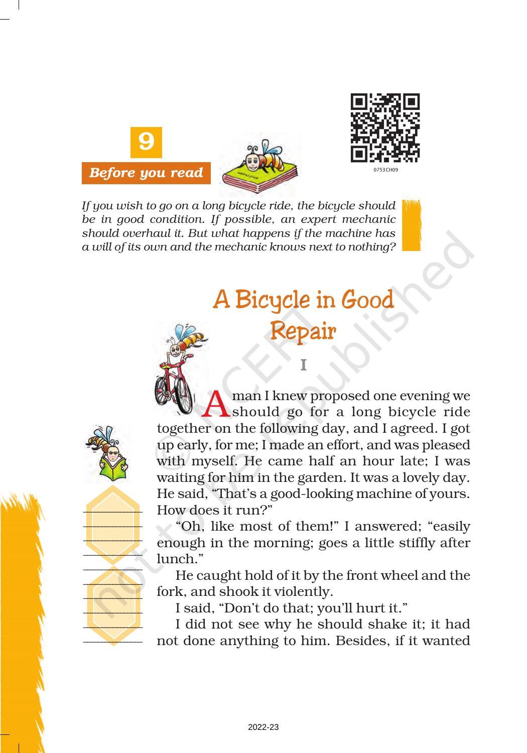 NCERT Book for Class 7 English (Honeycomb): Chapter 9-A Bicycle in Good Repair - Page 1