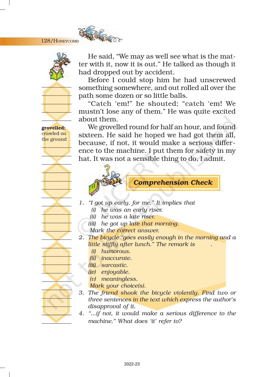 NCERT Book for Class 7 English (Honeycomb): Chapter 9-A Bicycle in Good Repair - Page 3