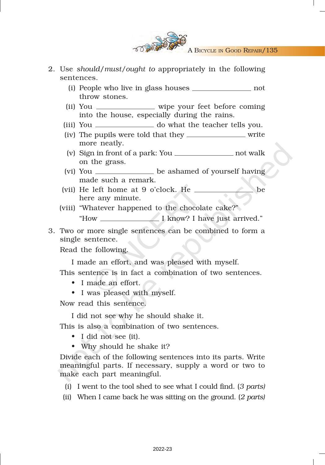 NCERT Book for Class 7 English (Honeycomb): Chapter 9-A Bicycle in Good Repair - Page 10