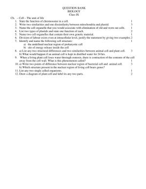 CBSE Worksheets for Class 9 Biology Cell The unit of life Assignment