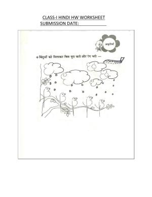 Worksheet for Class 1 Hindi Assignment 25