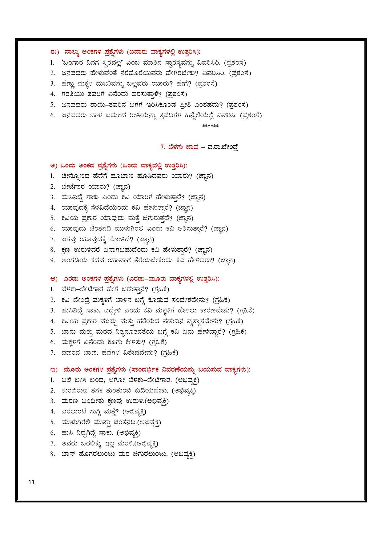 Karnataka 2nd PUC Question Bank for Kannada - Page 11