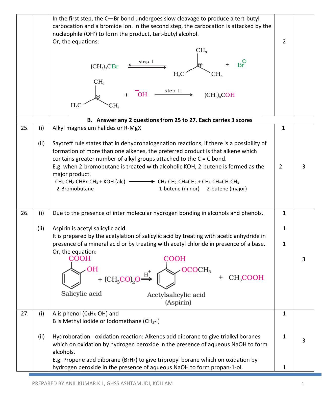 Kerala Plus Two 2022 Chemistry Answer Key - Page 4