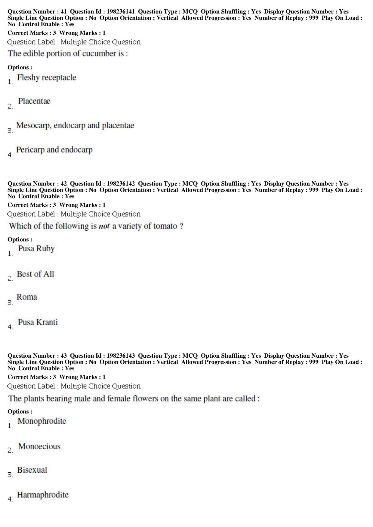 BHU RET Horticulture 2019 Question Paper - Page 16