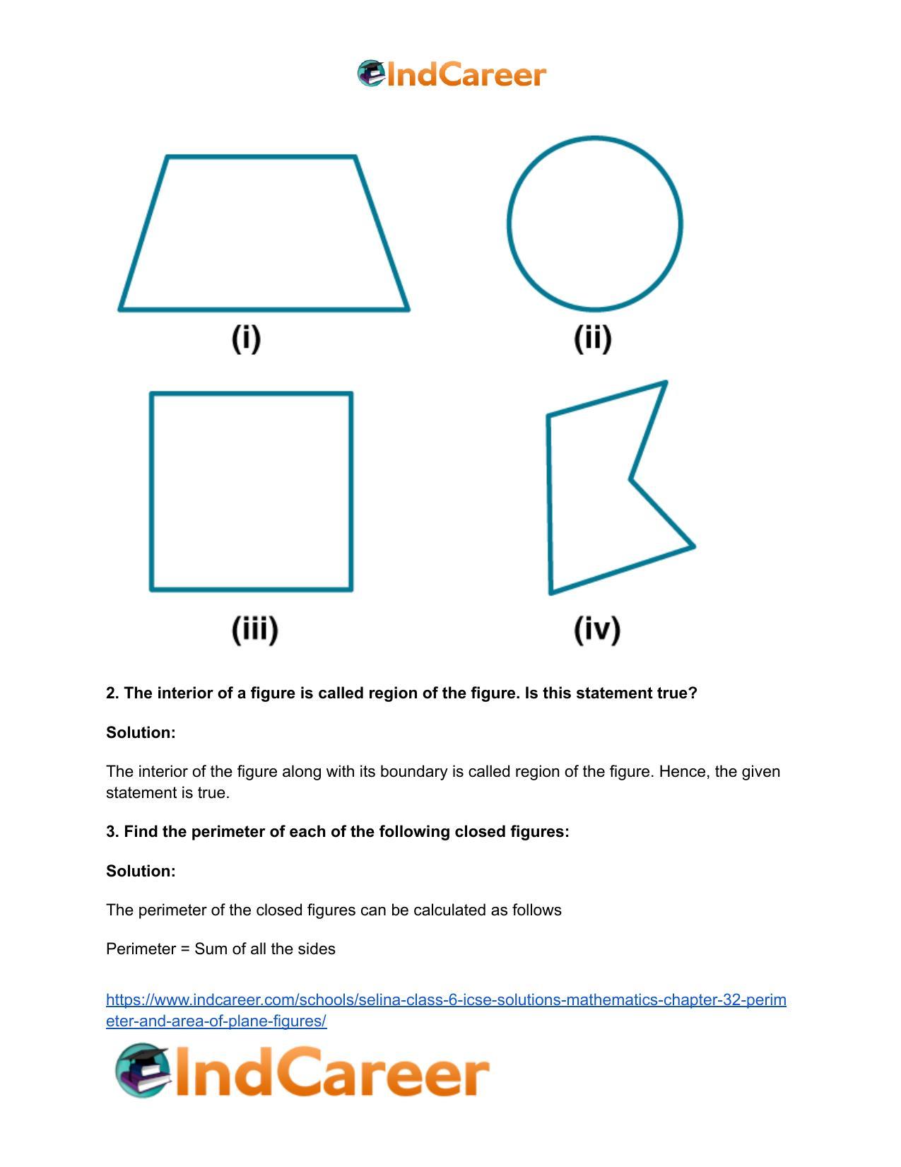 Selina Class 6 ICSE Solutions Mathematics : Chapter 32- Perimeter and Area of Plane Figures - Page 3