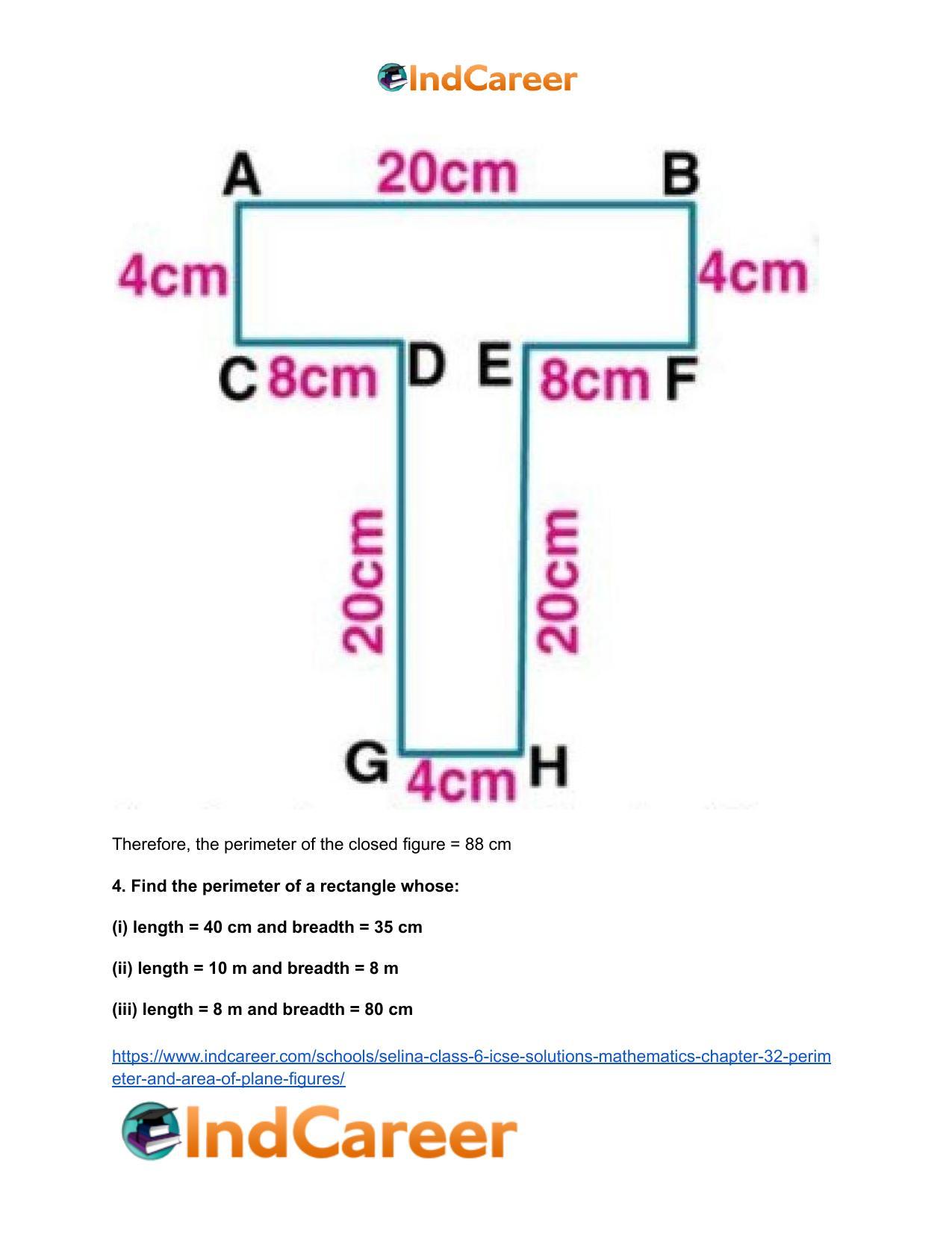 Selina Class 6 ICSE Solutions Mathematics : Chapter 32- Perimeter and Area of Plane Figures - Page 5