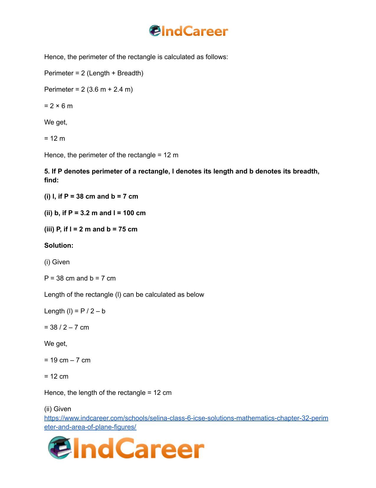 Selina Class 6 ICSE Solutions Mathematics : Chapter 32- Perimeter and Area of Plane Figures - Page 8
