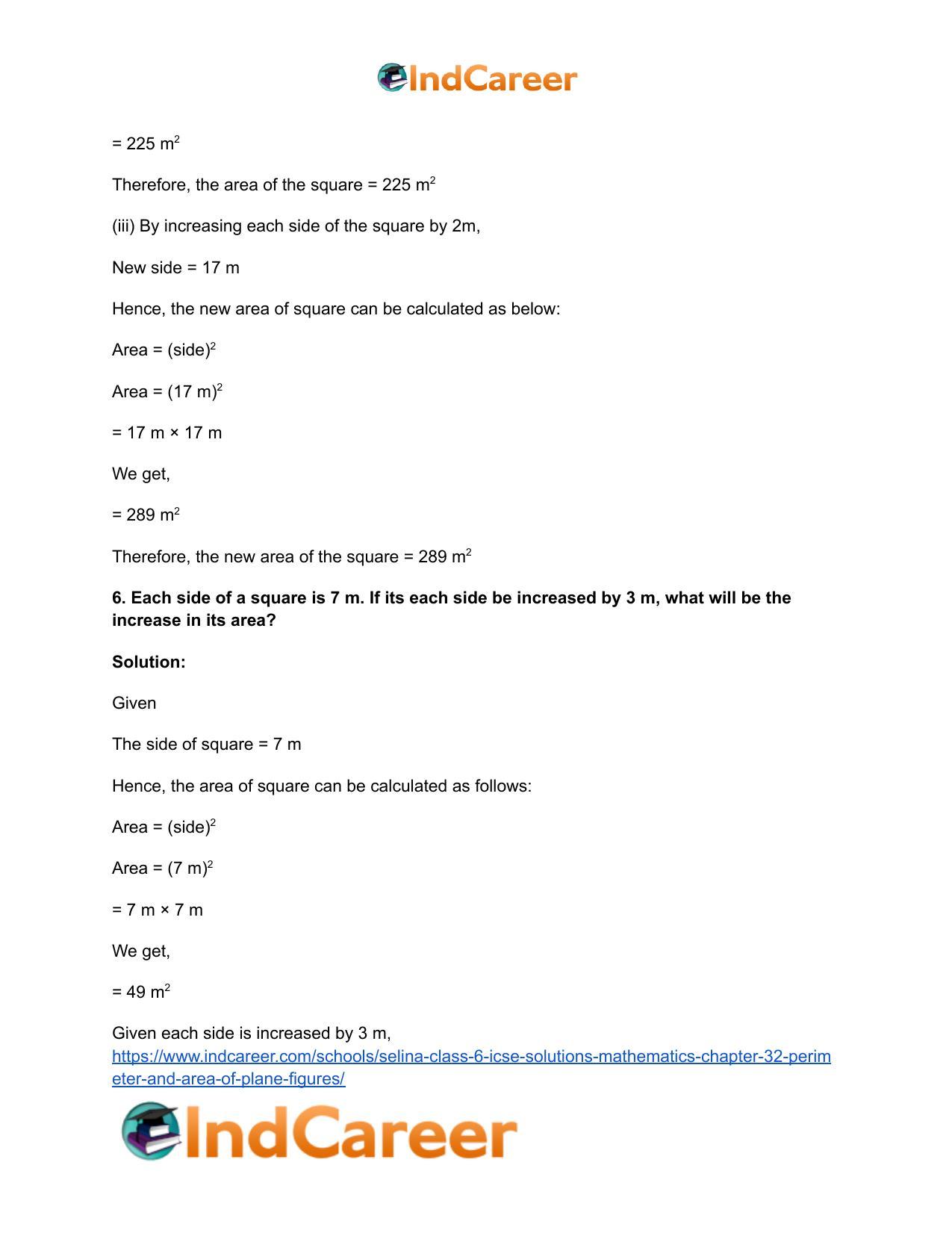 Selina Class 6 ICSE Solutions Mathematics : Chapter 32- Perimeter and Area of Plane Figures - Page 27