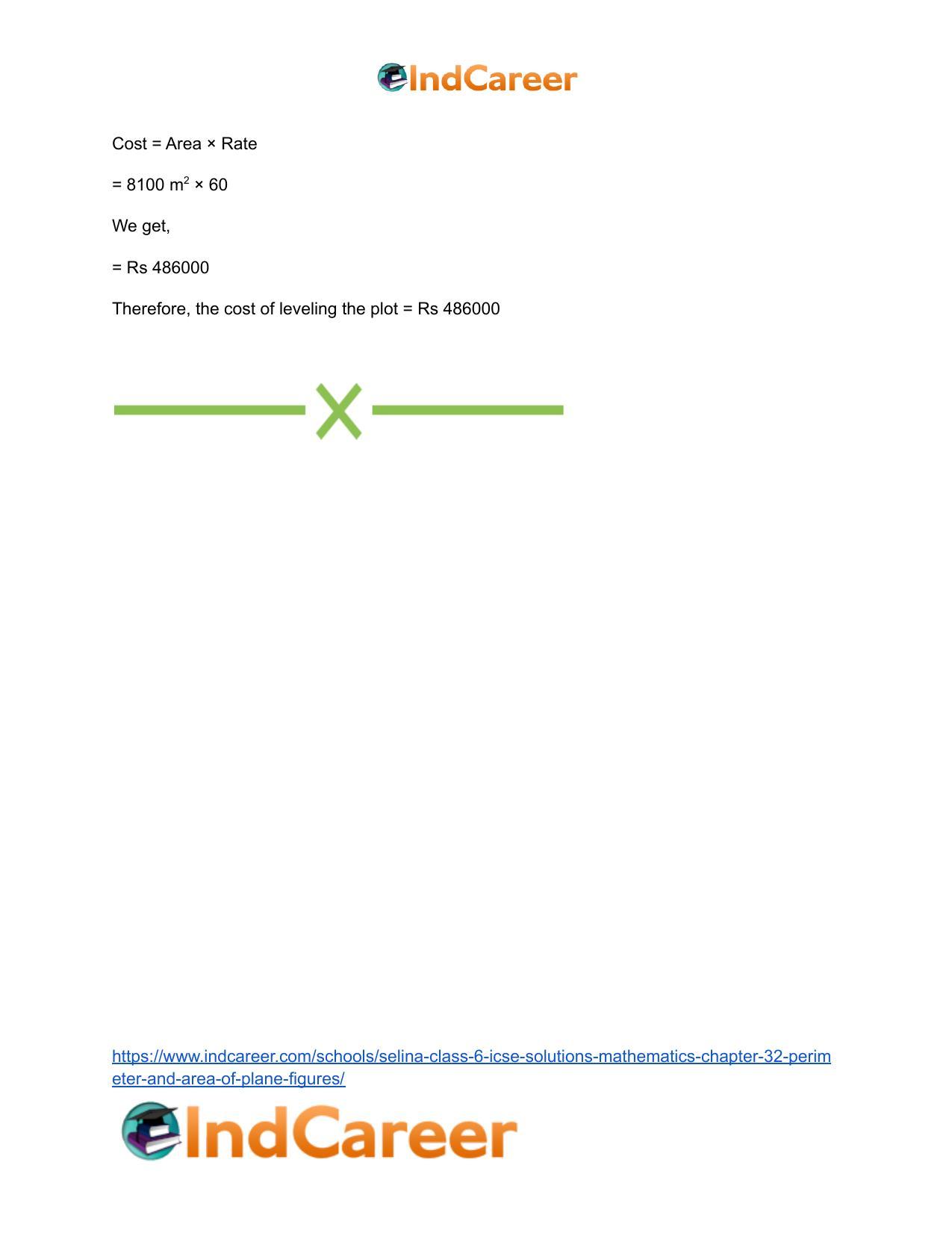 Selina Class 6 ICSE Solutions Mathematics : Chapter 32- Perimeter and Area of Plane Figures - Page 38