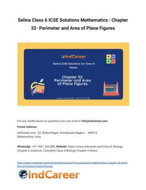 Selina Class 6 ICSE Solutions Mathematics : Chapter 32- Perimeter and Area of Plane Figures