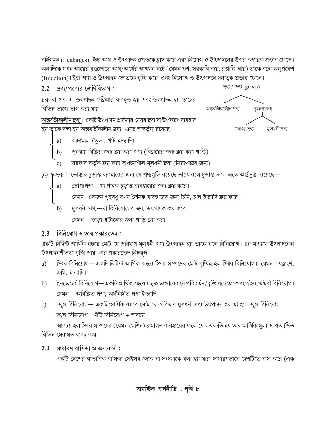 Tripura Board Class 12 Economics Bengali Workbooks - Page 12