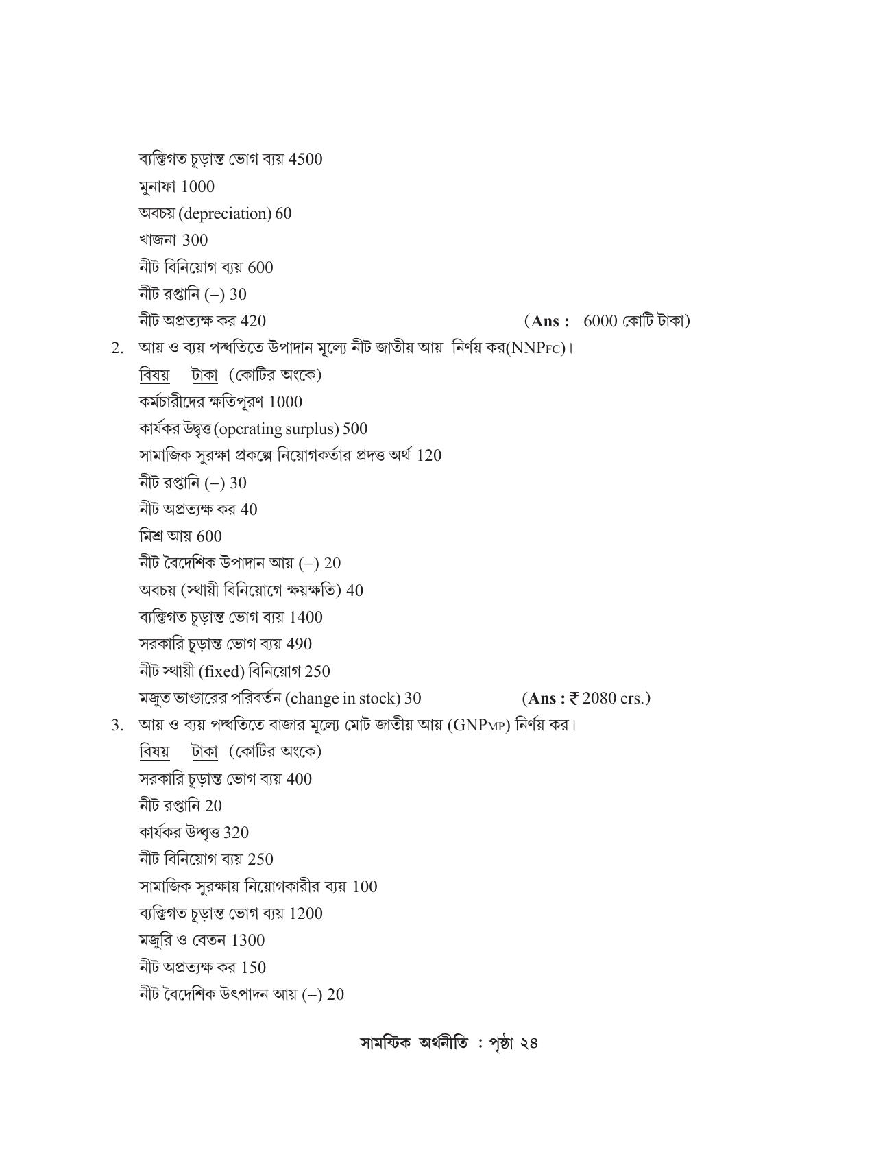 Tripura Board Class 12 Economics Bengali Workbooks - Page 28