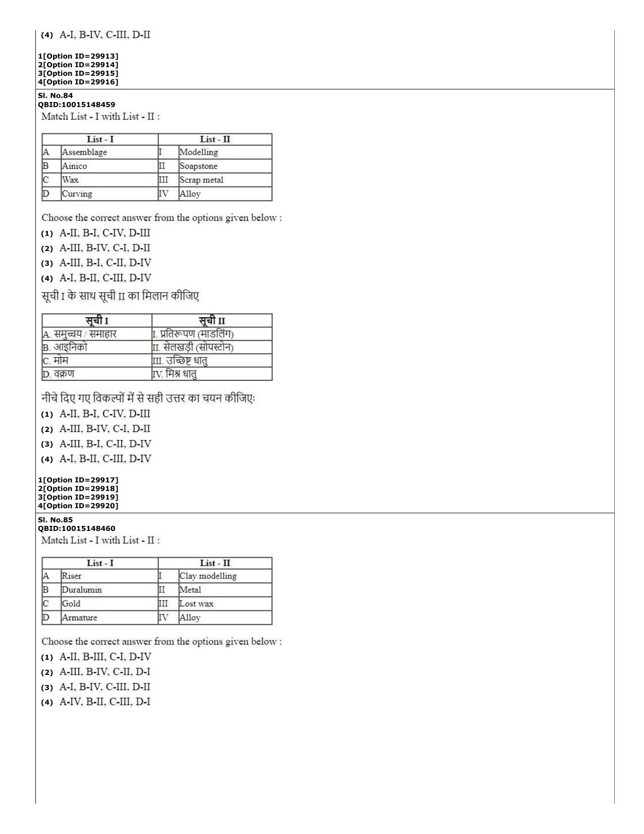 CUET (PG) 2022: PGQP-74 Plastic Arts  (10-09-2022) Question Paper - Page 31