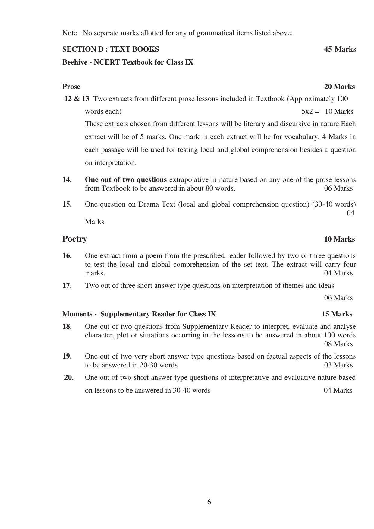 UBSE Class 9 Syllabus - Page 6