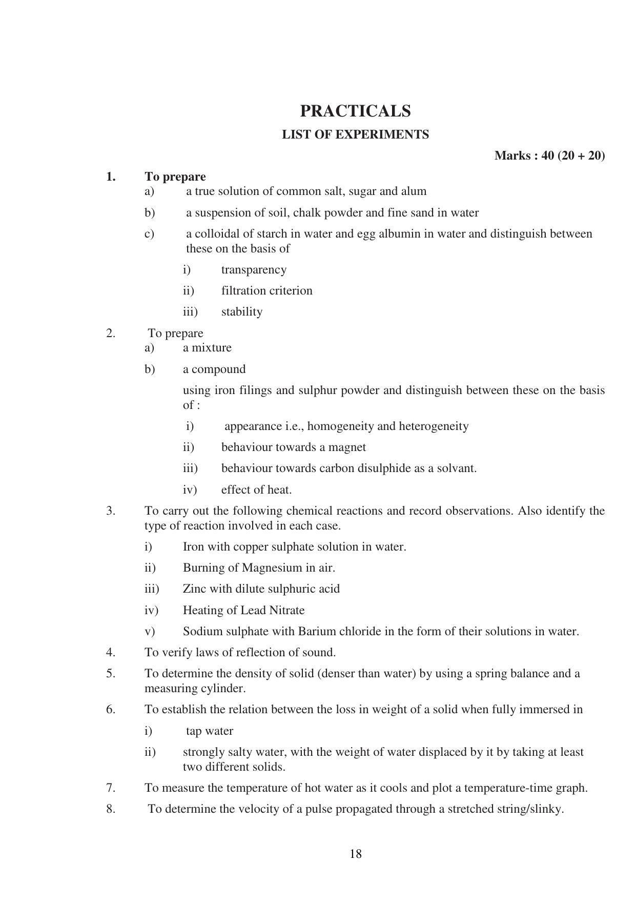 UBSE Class 9 Syllabus - Page 18