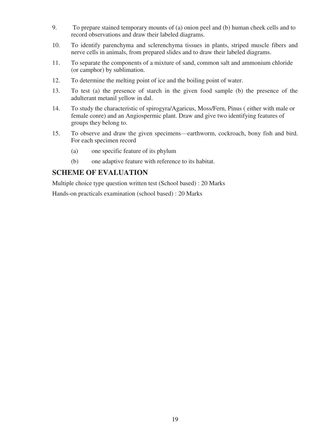 UBSE Class 9 Syllabus - Page 19