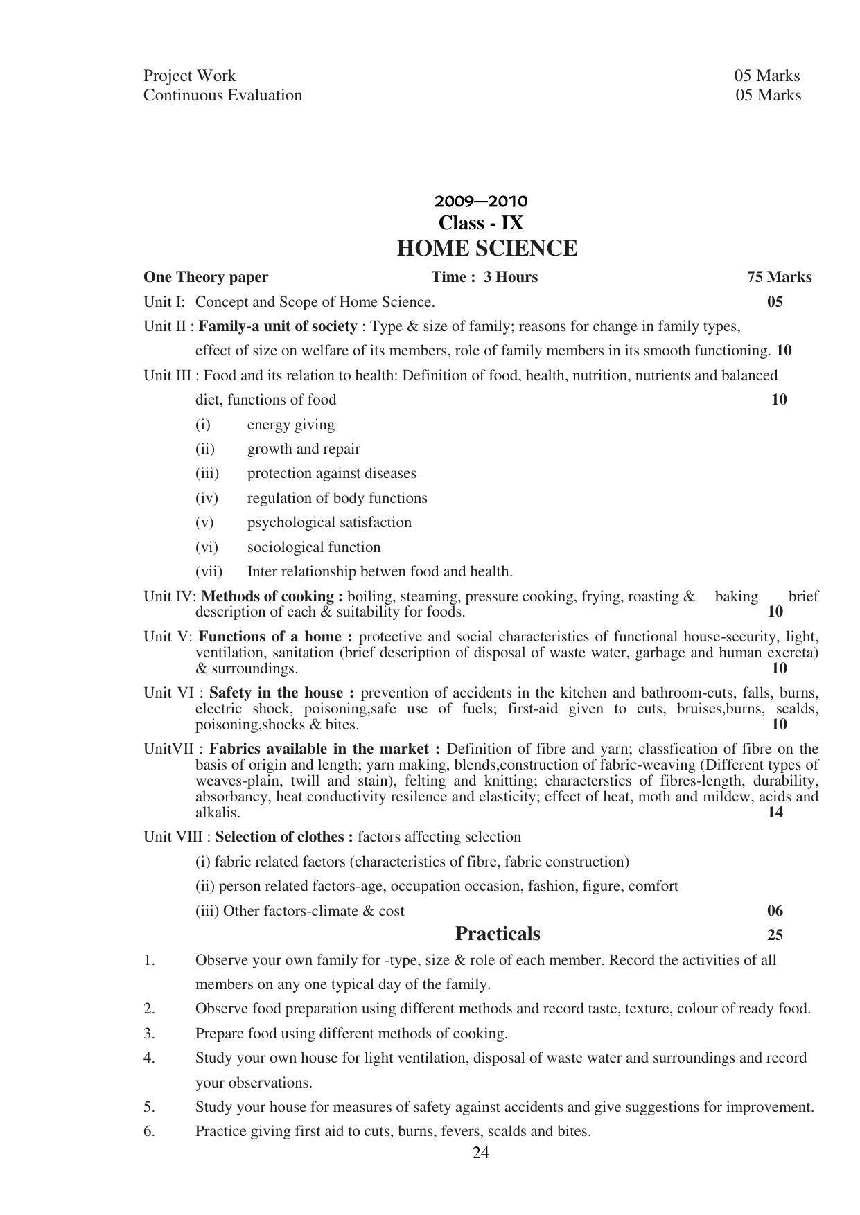 UBSE Class 9 Syllabus - Page 24