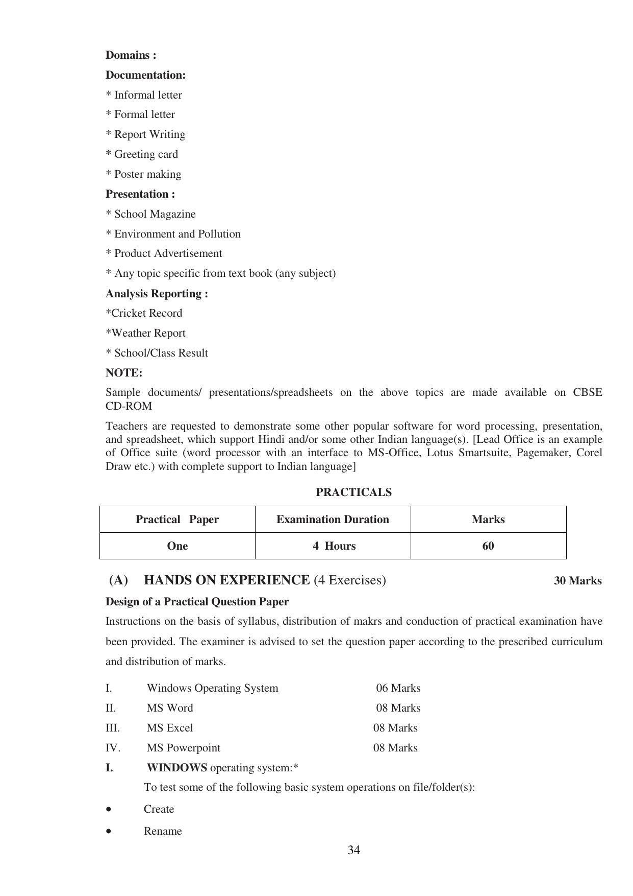 UBSE Class 9 Syllabus - Page 34