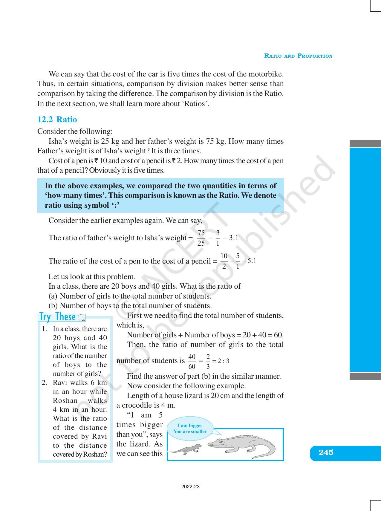 NCERT Book for Class 6 Maths: Chapter 12-Ratio and Proportion - Page 2
