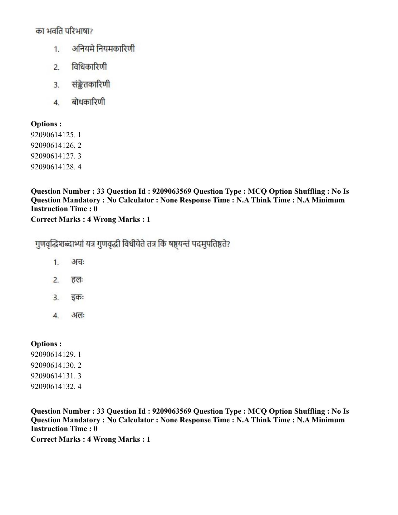 CUET PG 2023: ACQP26 – Vyakarana & Sabdabodha Systems (Hindi)-Shift 3 (06-06-2023) Question Paper - Page 45