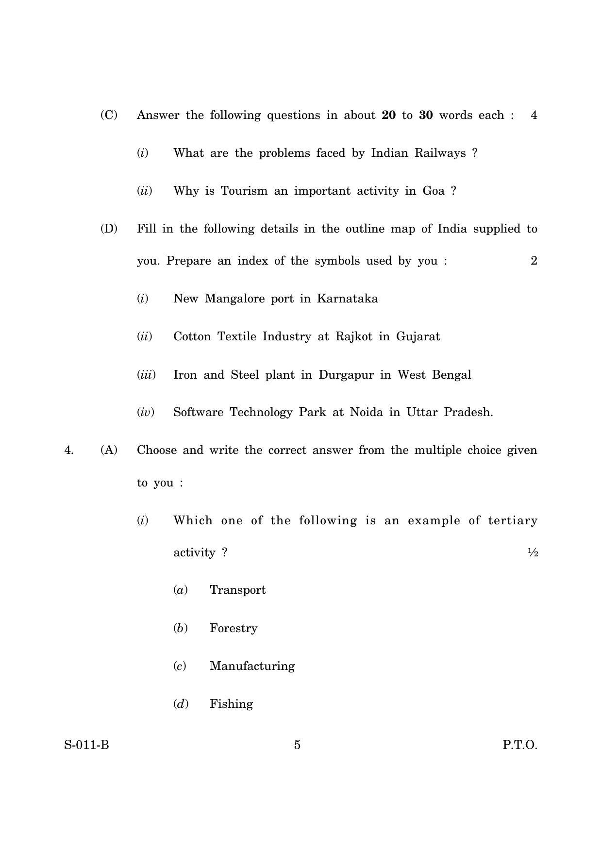 Goa Board Class 10 Social Science Paper 2 E English (March 2019) Question Paper - Page 5