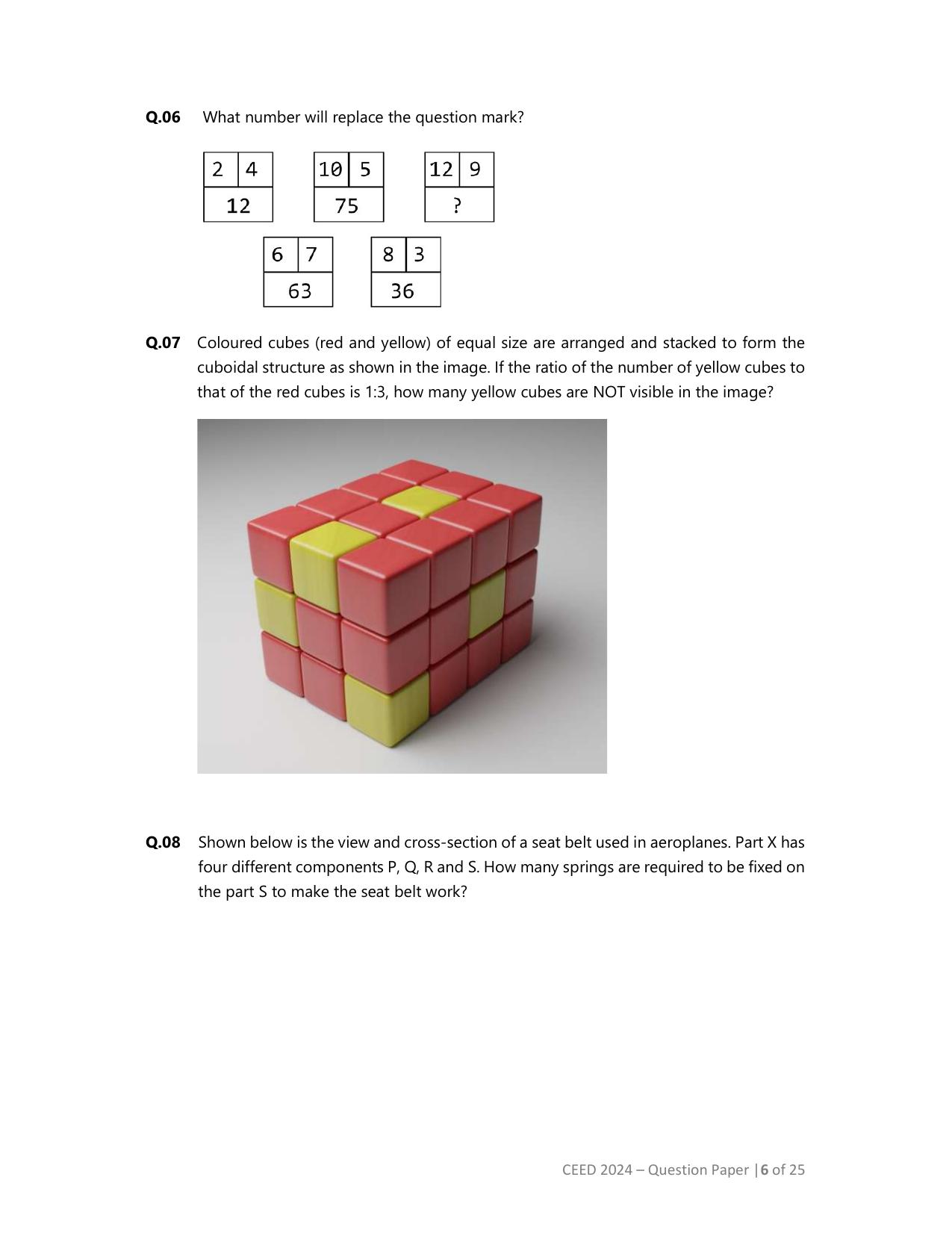 CEED 2024 Question Paper - Page 6